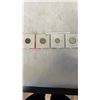 Image 2 : 4 CANADIAN 1957 COINS - 25 AND 10 CENT .800 SILVER, AND 5 AND 1 CENT