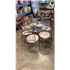 Image 1 : METAL GLASSTOP TABLE WITH 7 CHAIRS