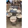 Image 2 : METAL GLASSTOP TABLE WITH 7 CHAIRS