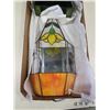 Image 2 : LEADED GLASS DRESSER BOX AND WALL POCKET
