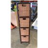 Image 1 : 4 RATTAN BASKET ORGANIZER RACK