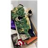 Image 2 : BOX OF ST NICK FIGURE, SLEIGH AND OTHER CHRISTMAS DECOR
