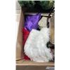 Image 3 : BOX OF ST NICK FIGURE, SLEIGH AND OTHER CHRISTMAS DECOR