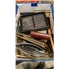 Image 8 : 4 BOXES OF ESTATE GOODS, PICTURE FRAMES, WICKER BASKET, ETC