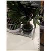 Image 2 : METAL PLANTER STAND AND ARTIFICIAL PLANTS