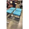 Image 2 : 4 MODERN IRON BASE STOOLS 30 INCHES TALL