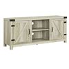 Image 1 : 58 INCH BARN DOOR TV STAND WITH SIDE DOORS - WHITE OAK, IN BOX- RETAIL $399