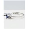 Image 2 : NEW 14KT. WHITE GOLD 5MM X 4MM NATURAL SAPPHIRE (0.47CTS) & DIAMOND (0.032CTS) RING, W/A $2120.00, S