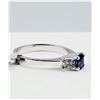 Image 3 : NEW 14KT. WHITE GOLD 5MM X 4MM NATURAL SAPPHIRE (0.47CTS) & DIAMOND (0.032CTS) RING, W/A $2120.00, S