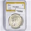 Image 1 : 1921 Silver Peace Dollar PGA MS63