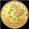 Image 1 : 1880 $5 Gold Half Eagle CLOSELY UNCIRCULATED