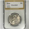 Image 1 : 1834 Capped Bust Half Dollar PGA MS 65