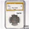 1793 Flowing Hair Large Cent PGA VG8 Detail