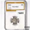 Image 1 : 1892 Barber Dime PGA MS63