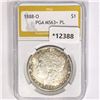 1888-O Morgan Silver Dollar PGA MS63+ PL