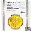 Image 1 : 1908 $20 Gold Double Eagle NGC MS64 No Motto