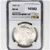 Image 1 : 1925 Silver Peace Dollar NGC MS64