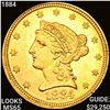 Image 1 : 1884 $2.50 Gold Quarter Eagle GEM BU