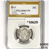 Image 1 : 1917 Standing Liberty Quarter PGA MS64 FH Ty 2