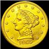 Image 1 : 1905 $2.50 Gold Quarter Eagle CLOSELY UNC