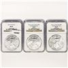 (3) 2010's American Silver Eagles NGC MS69