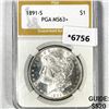 1891-S Morgan Silver Dollar PGA MS63+