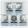 Image 2 : 2020 Set (5) American Silver Eagle PCGS MS70