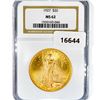Image 1 : 1927 $20 Gold Double Eagle NGC MS62