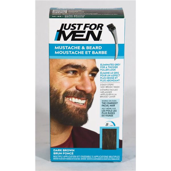 JUST FOR MEN MUSTACHE AND BEARD COLOUR DARK BROWN Just for men mustache and beard colour dark brown