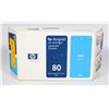 Image 1 : 80 HP DESIGNJET CYAN  INK CARTRIDGE 350ML