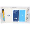 Image 1 : 80 HP DESIGNJET CYAN  INK CARTRIDGE 350ML