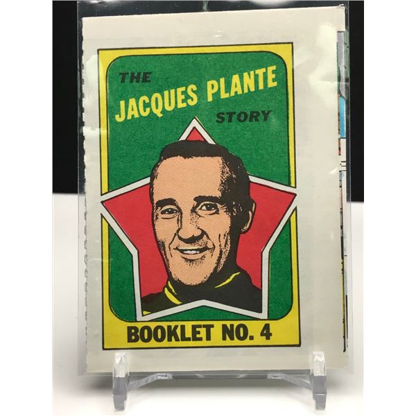 1971-72 TOPPS HOCKEY BOOKLET JACQUES PLANTE STORY