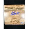 Image 1 : MAGIC JOHNSON SIGNED AUTHENTIC FLOOR PIECE WITH CAREER STATS (BECKETT COA)