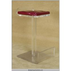 Vintage Acrylic Bar Stool with Vinyl Top