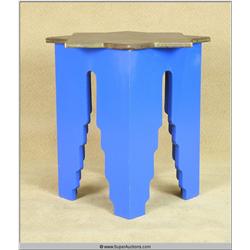 Blue and Gold Skyscraper Design Side Table