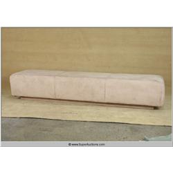 96"x24"x18" Large Tan Suede Leather Covered Bench