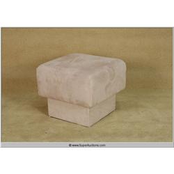 Light Tan Suede Covered Pedestal Ottoman Foot Stool