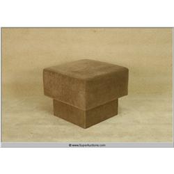 20"x20"x16" Brown Suede Cloth Fabric Covered Pedestal Ottoman Foot Stool