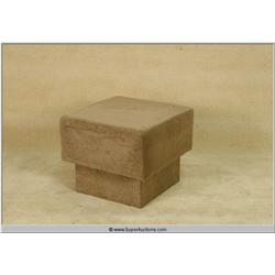 20"x20"x16" Brown Suede Cloth Fabric Covered Pedestal Ottoman Foot Stool