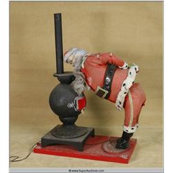 Christmas Life Size Animatronics Santa with Coal Heater 