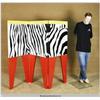 Image 1 : 1980's Zebra Folding Screen with Red Legs 