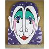 Image 1 : Large Hand Painted Crying Theater Clown Dividing Wall Panel 