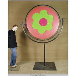 Large Decorative Flower Power Disc on Stand 