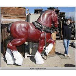 Large Promotional Life-Size Fiberglass Budweiser Clydesdale 