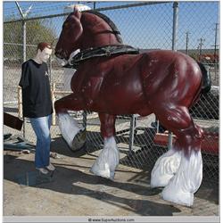 Large Promotional Life-Size Fiberglass Budweiser Clydesdale 