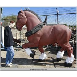 Large Promotional Life-Size Fiberglass Budweiser Clydesdale 
