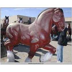 Large Promotional Life-Size Fiberglass Budweiser Clydesdale 