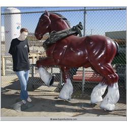 Large Promotional Life-Size Fiberglass Budweiser Clydesdale 