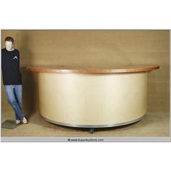 Large Grey One-Half 116"x58"x47"Wood Grain Bar with Blonde Front