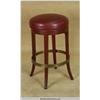 Image 1 : High Style Dark Wood Bar Stool with Brass Foot Rest
